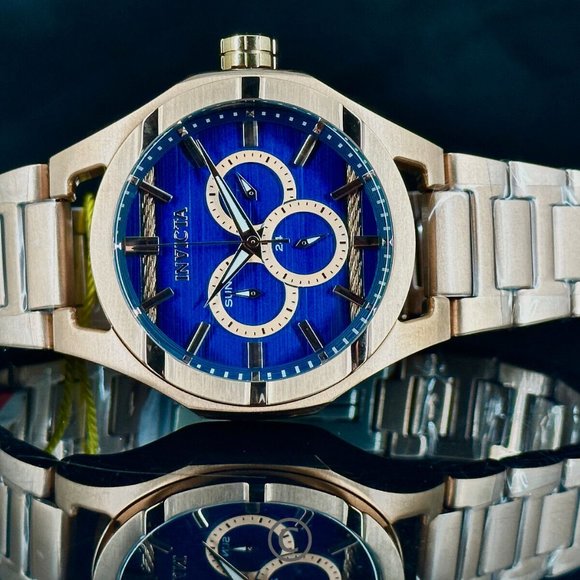 NEW Invicta 31835 Bolt 48MM Blue Dial Rose-Tone Stainless Steel Bracelet Watch - Picture 4 of 10